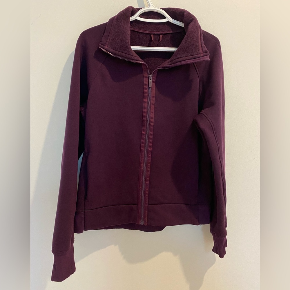 Women’s Full-Zip Sweater Jacket - Deep Plum